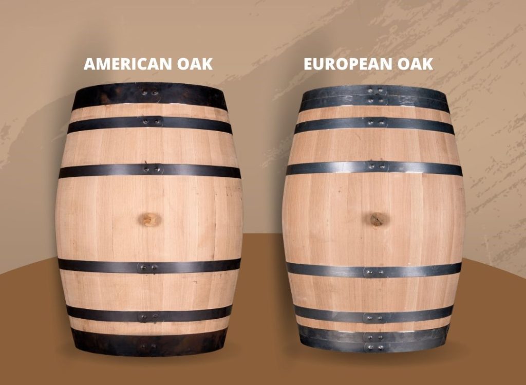 european & american oak barrels